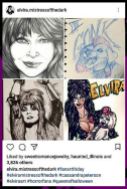 Living Dead Girl Nicole's "Yours Cruelly" portrait featured on Elvira's Instagram Page